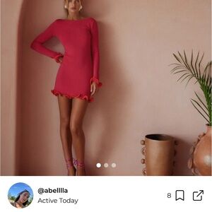 Chic Fuchsia Long Sleeve Dress